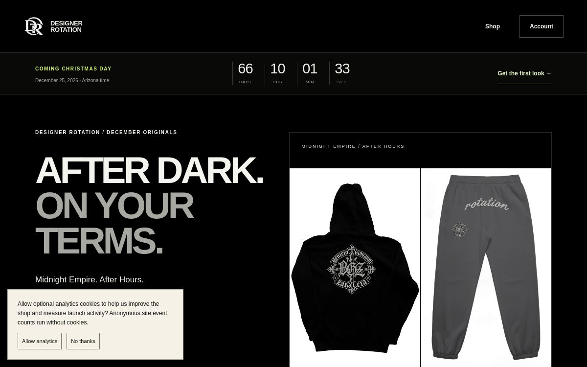 Website design for Designer Rotation